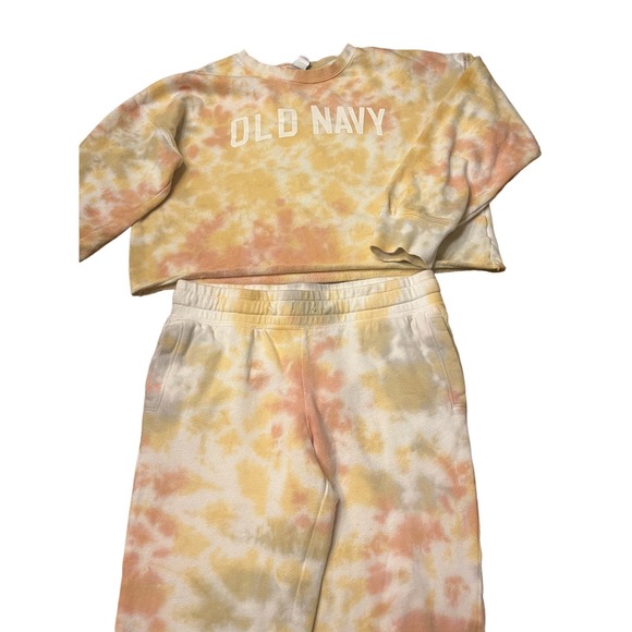 Old Navy Other - Old Navy girls tye-dye crop sweatshirt & joggers, size 10-12